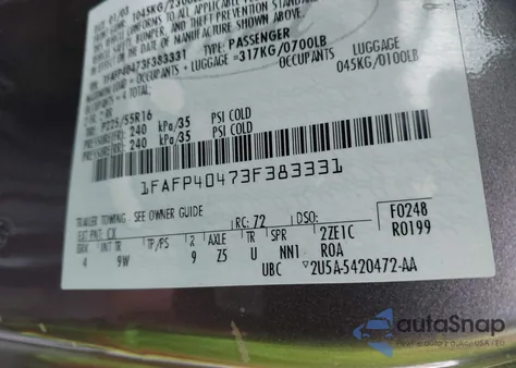 2003 Ford Mustang from USA, damaged, VIN 1FAFP40473F383331